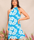 Women's Halter Dress - Seamless Hibiscus Flower Best Gift For Women - Gifts She'll Love A7