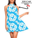 Women's Halter Dress - Seamless Hibiscus Flower Best Gift For Women - Gifts She'll Love A7 | 1sttheworld