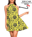 Women's Halter Dress - Summer Seamless Pattern With Pineapples Best Gift For Women - Gifts She'll Love A7 | 1sttheworld