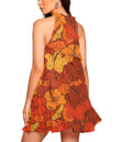 Women's Halter Dress - Hibiscus Flowers Orange Best Gift For Women - Gifts She'll Love A7