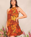 Women's Halter Dress - Hibiscus Flowers Orange Best Gift For Women - Gifts She'll Love A7
