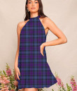 Women's Halter Dress - Purple Tartan Plaid Violet Tartan Best Gift For Women - Gifts She'll Love A7