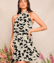 Women's Halter Dress - White Leopard Skin Best Gift For Women - Gifts She'll Love A7