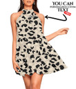 Women's Halter Dress - White Leopard Skin Best Gift For Women - Gifts She'll Love A7 | 1sttheworld
