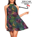 Women's Halter Dress - Tropical Hibiscus Flowers Best Gift For Women - Gifts She'll Love A7 | 1sttheworld