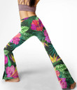 Women's Flare Yoga Pants - Hibiscus Palm Bird Of Paradise. Best Gift For Women - Gifts She'll Love A7