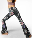 Women's Flare Yoga Pants - Trendy Bright Floral Pattern In The Many Kind Of Flowers Best Gift For Women - Gifts She'll Love A7