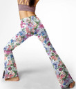 Women's Flare Yoga Pants - Majestic Multicolor Small Flowers Best Gift For Women - Gifts She'll Love A7