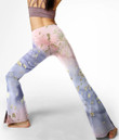 Women's Flare Yoga Pants - Luxury Pastel Pink Marble Best Gift For Women - Gifts She'll Love A7