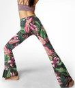 Women's Flare Yoga Pants - Pretty Pink Tropical Summer Best Gift For Women - Gifts She'll Love A7