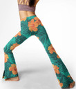 Women's Flare Yoga Pants - Tropical Flowers And Palm Leaves On Best Gift For Women - Gifts She'll Love A7