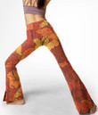 Women's Flare Yoga Pants - Hibiscus Flowers Orange Best Gift For Women - Gifts She'll Love A7