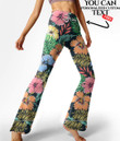 Women's Flare Yoga Pants - Hibiscus Flowers And Tropical Leaves Best Gift For Women - Gifts She'll Love A7 | Africazone