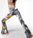 Women's Flare Yoga Pants - Toucan Birds with Hibiscus Flowerspsd Best Gift For Women - Gifts She'll Love A7