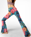 Women's Flare Yoga Pants - Tropical Plants And Hibiscus Flowers Best Gift For Women - Gifts She'll Love A7