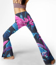 Women's Flare Yoga Pants - Tropical Leaves And Flowers Best Gift For Women - Gifts She'll Love A7
