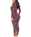 Women's Plunging Neck Jumpsuit - Colorful Pink Little Flowers Best Gift For Women - Gifts She'll Love A7