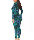 Women's Plunging Neck Jumpsuit - Aloha Hawaiian Tropical Flowers Best Gift For Women - Gifts She'll Love A7
