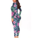 Women's Plunging Neck Jumpsuit - Cool Tropical Hibiscus Flowers Best Gift For Women - Gifts She'll Love A7