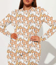 Women's Plunging Neck Jumpsuit - Cute Corgi Dogs Best Gift For Women - Gifts She'll Love A7