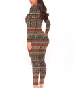 Women's Plunging Neck Jumpsuit - Boho Tribal Pattern Best Gift For Women - Gifts She'll Love A7
