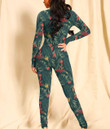 Women's Plunging Neck Jumpsuit - Cool Tropical Summer Leaves Best Gift For Women - Gifts She'll Love A7