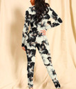Women's Plunging Neck Jumpsuit - Black And White Hibiscus Floral Best Gift For Women - Gifts She'll Love A7