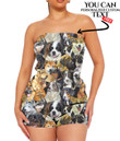Women's Tube Top Jumpsuit - Colorful Realistic Dogs Best Gift For Women - Gifts She'll Love A7 | Africazone