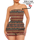Women's Tube Top Jumpsuit - Boho Tribal Pattern Best Gift For Women - Gifts She'll Love A7 | Africazone