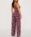 Women's V-Neck Cami Jumpsuit - Colorful Pink Little Flowers Best Gift For Women - Gifts She'll Love A7
