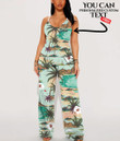 Women's V-Neck Cami Jumpsuit - Bright Summer Hawaii Seamless Island Best Gift For Women - Gifts She'll Love A7 | Africazone