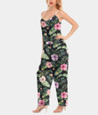 Women's V-Neck Cami Jumpsuit - Floral Exotic Tropical Seamless Pattern Best Gift For Women - Gifts She'll Love A7