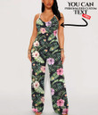 Women's V-Neck Cami Jumpsuit - Floral Exotic Tropical Seamless Pattern Best Gift For Women - Gifts She'll Love A7 | Africazone