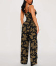 Women's V-Neck Cami Jumpsuit - Butterfly Pattern Gold Version Best Gift For Women - Gifts She'll Love A7