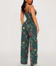 Women's V-Neck Cami Jumpsuit - Cool Tropical Summer Leaves Best Gift For Women - Gifts She'll Love A7