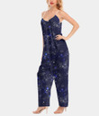 Women's V-Neck Cami Jumpsuit - Blue Space Galaxy Best Gift For Women - Gifts She'll Love A7
