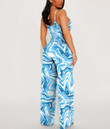 Women's V-Neck Cami Jumpsuit - Blue Marble Best Gift For Women - Gifts She'll Love A7
