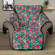 Sofa Protector - Colorful Hibiscus Flower With Tropical Leaf Seamless Sofa Protector Handcrafted to the Highest Quality Standards A7 | Africazone