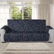 Sofa Protector - Pretty Colorful Little Flowers Dark Blue Sofa Protector Handcrafted to the Highest Quality Standards A7