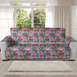 Sofa Protector - Pink Flamingos with Tropical Flowers Sofa Protector Handcrafted to the Highest Quality Standards A7