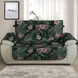 Sofa Protector - Vintage Blooming Hibiscus Flowers And Exotic Leaves Sofa Protector Handcrafted to the Highest Quality Standards A7
