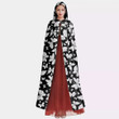 Cloak - Butterfly Pattern Black and White Version Unisex Microfiber Hooded Cloak A7