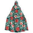 Cloak - Beautiful Red And White Exotic Tropical Flowers Unisex Microfiber Hooded Cloak A7 | Africazone