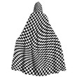 Cloak - Black And White Abstract Square Pattern Unisex Microfiber Hooded Cloak A7 | Africazone