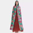 Cloak - Colorful Hibiscus Flower With Tropical Leaf Seamless Unisex Microfiber Hooded Cloak A7