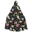 Cloak - Floral Exotic Tropical Seamless Pattern Unisex Microfiber Hooded Cloak A7 | Africazone