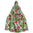 Cloak - Green Palm Leaves And Hibiscus Flower Unisex Microfiber Hooded Cloak A7 | Africazone