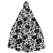 Cloak - Simple Black and White Flowers Unisex Microfiber Hooded Cloak A7 | Africazone