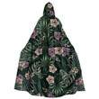 Cloak - Vintage Blooming Hibiscus Flowers And Exotic Leaves Unisex Microfiber Hooded Cloak A7 | Africazone