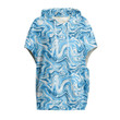 Cloak - Blue Marble Women's Knitted Fleece Cloak With Kangaroo Pocket A7 | Africazone
